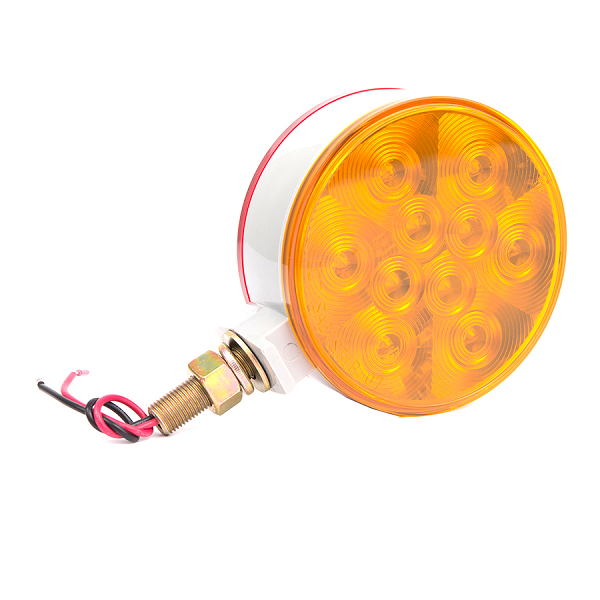 4 Inch Round Double Face Piranha LED 10+10 Diodes Truck Trailer Strobe Flash Warning Lights